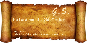 Goldschmidt Sándor névjegykártya